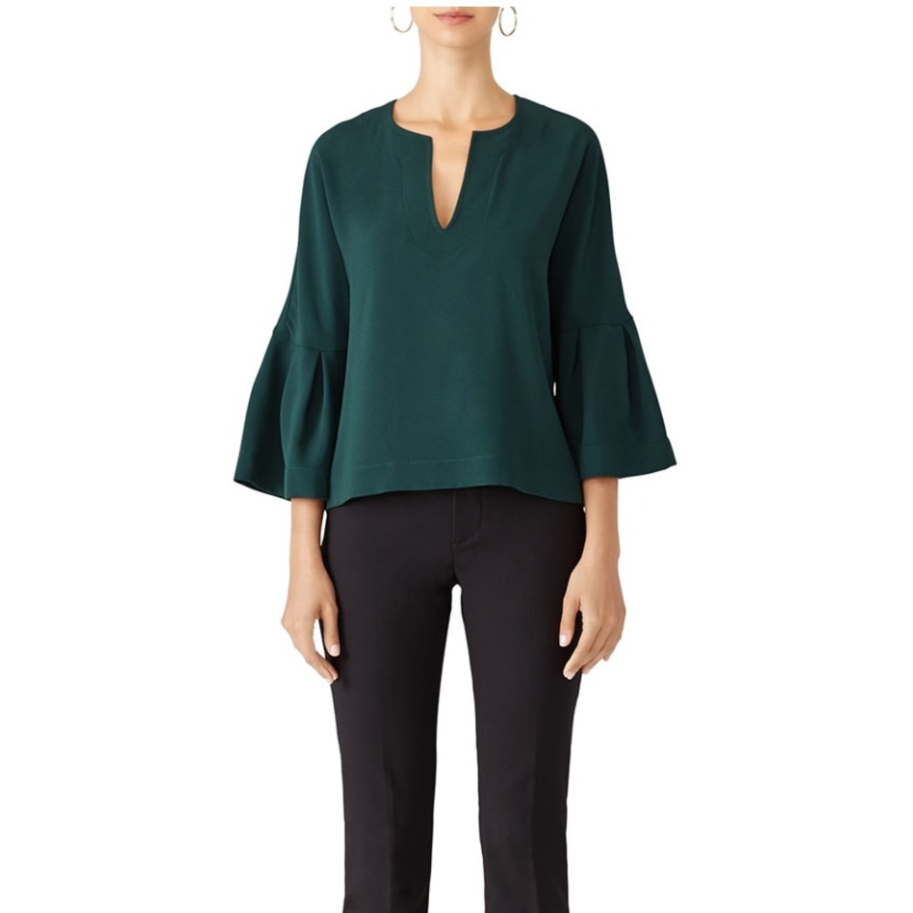 Trina Turk Hunter Green Top - Picture 1 of 4